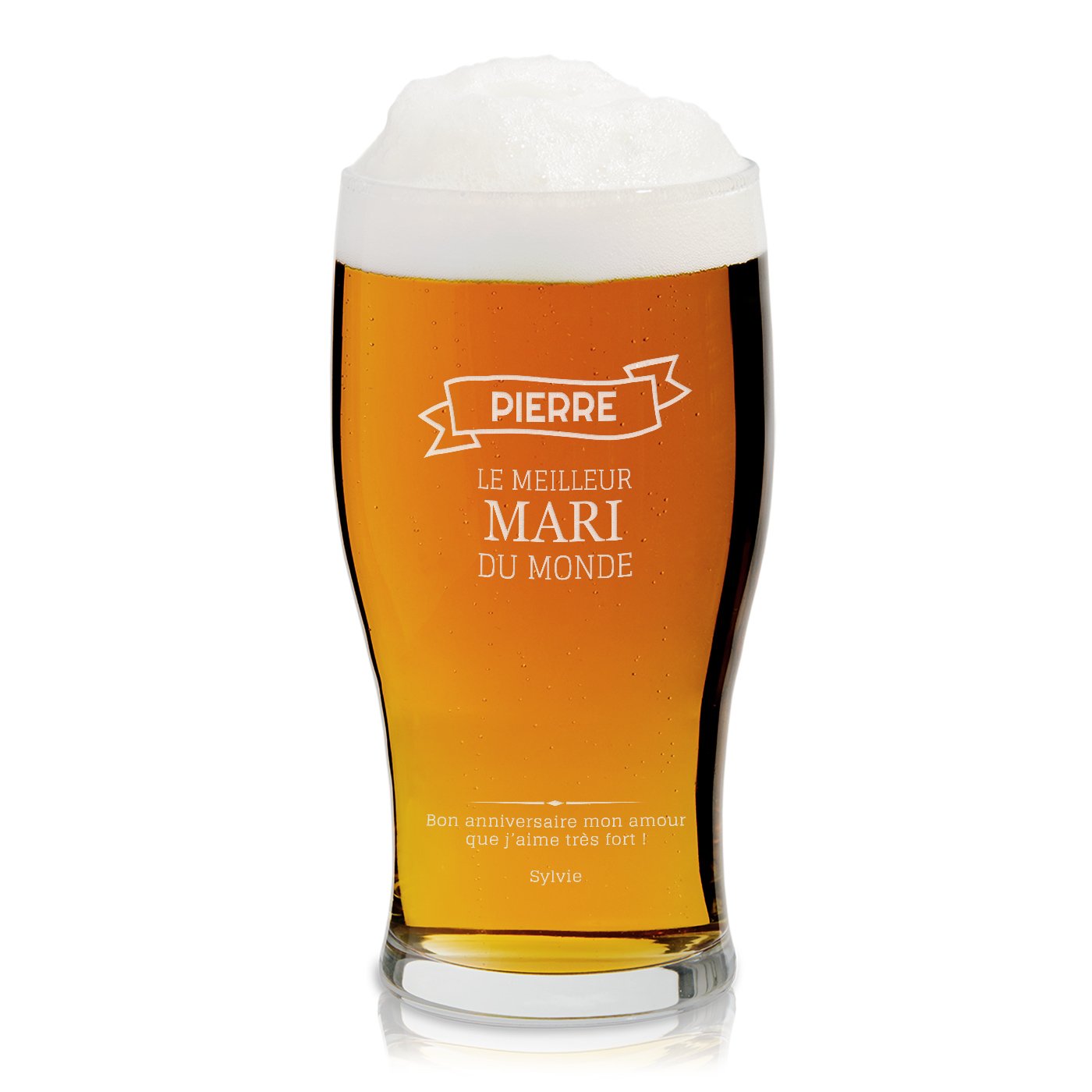 Verre à bière personnalisé pour beau-frère pour son anniversaire