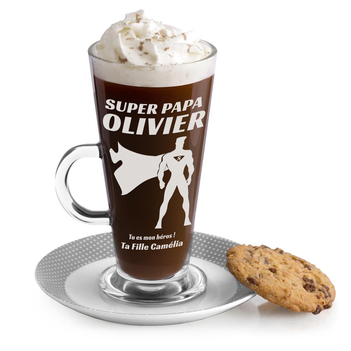 Vidrio para latte personalizado Murrano para el Día del Padre