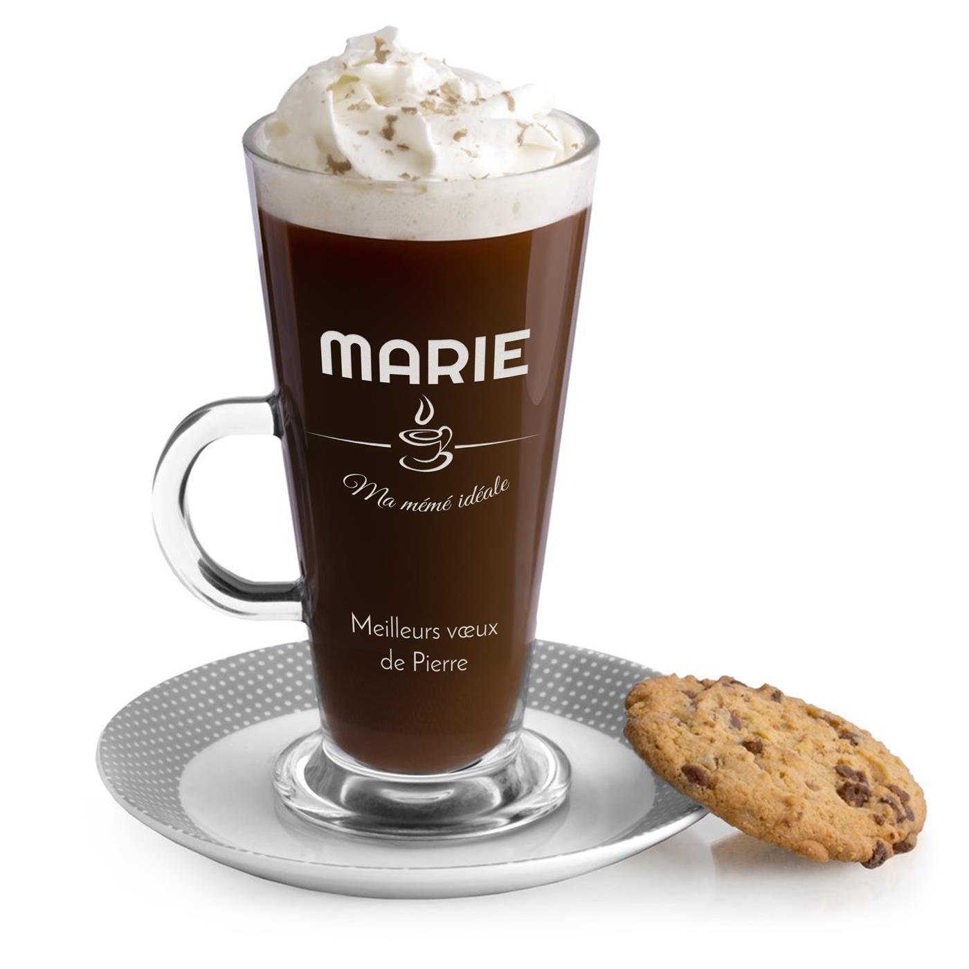 Vaso de café personalizado Murrano para el Día de las Abuelas