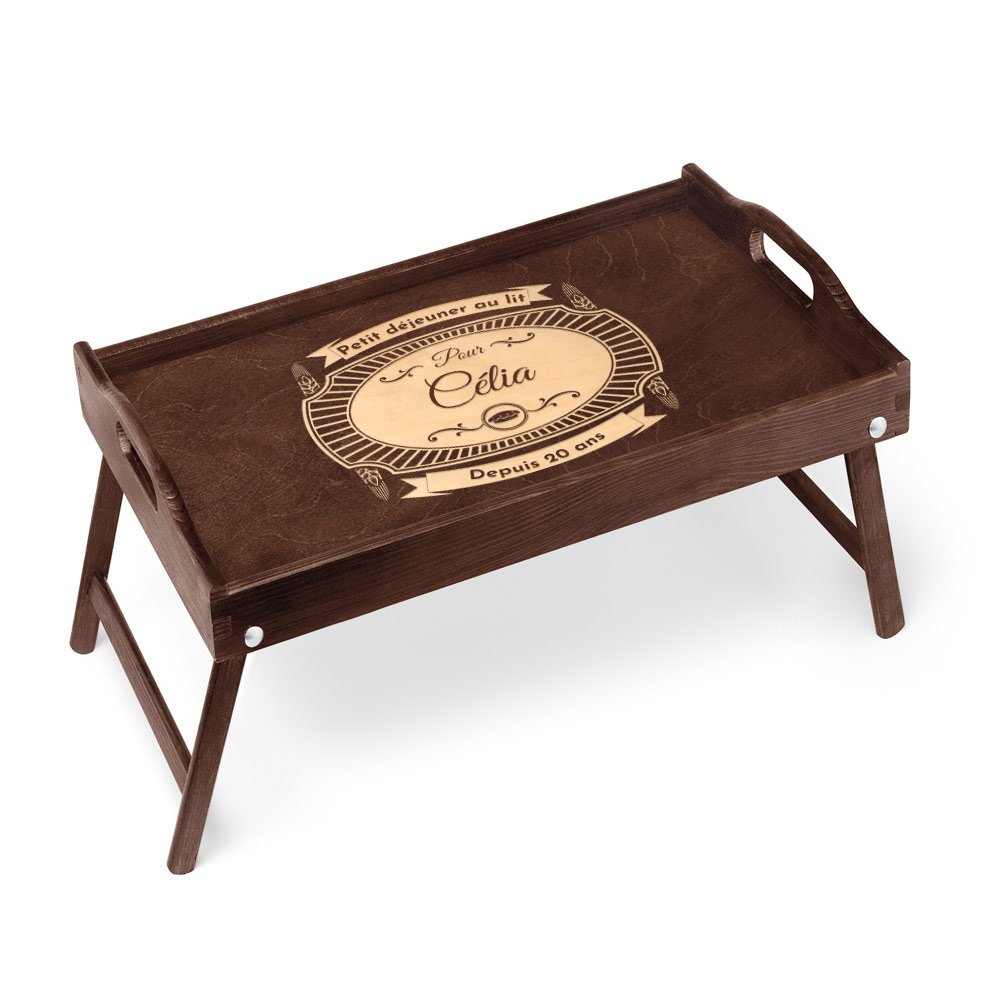 Bandeja de cama plegable personalizada Murrano para el 20º aniversario de matrimonio