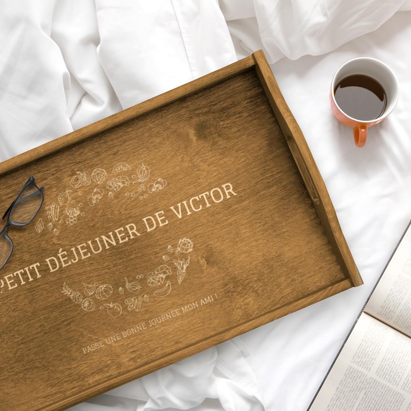 Mesita de cama personalizada Murrano para el Día de San Valentín