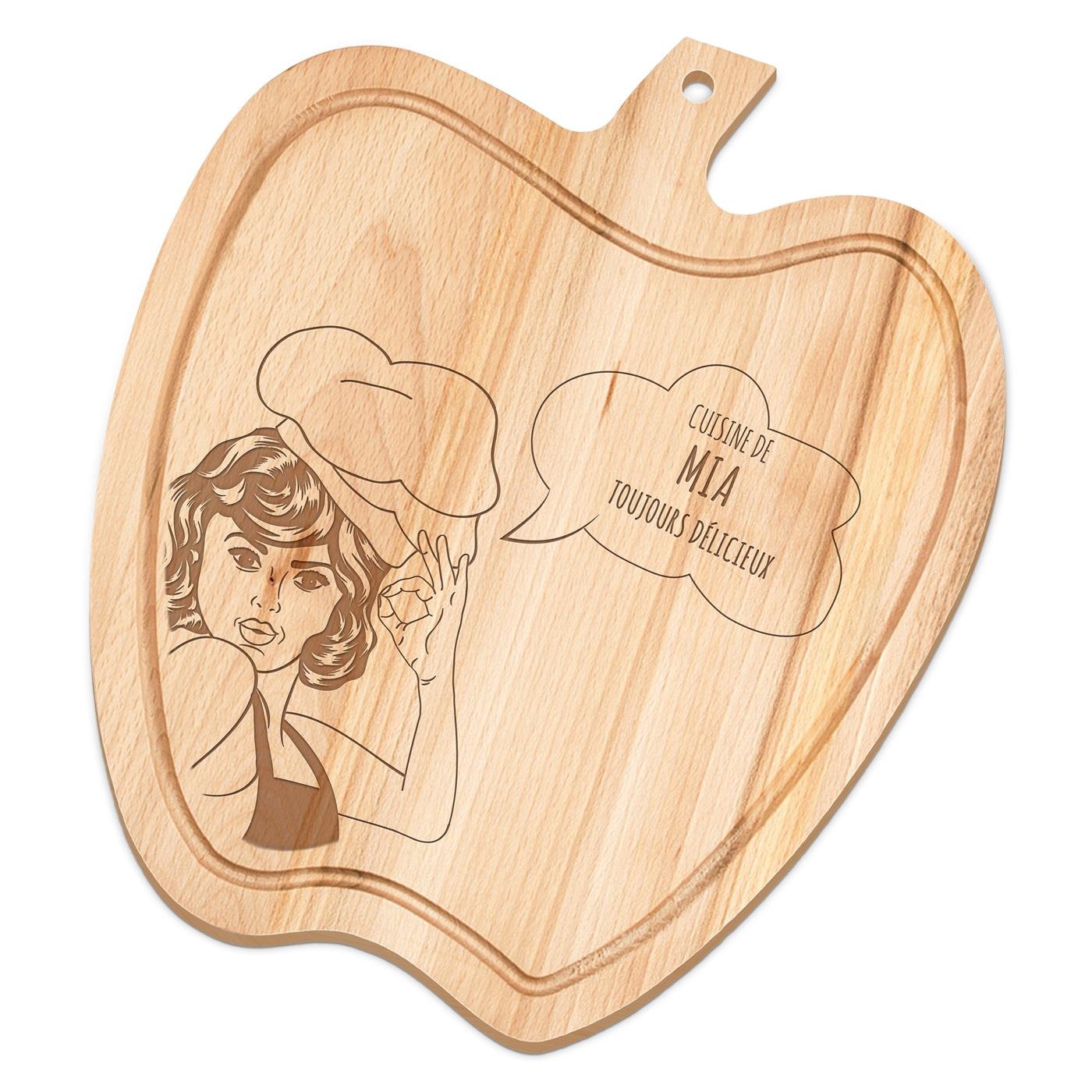 Planche à découper personnalisée en forme de pomme Murrano