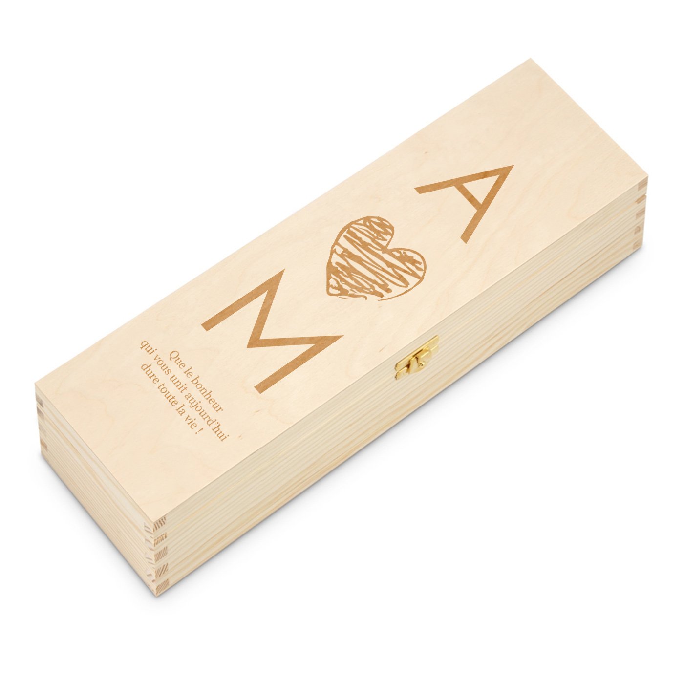 Caja de vino personalizada de Murrano para 1 botella - Para una pareja y su aniversario de bodas