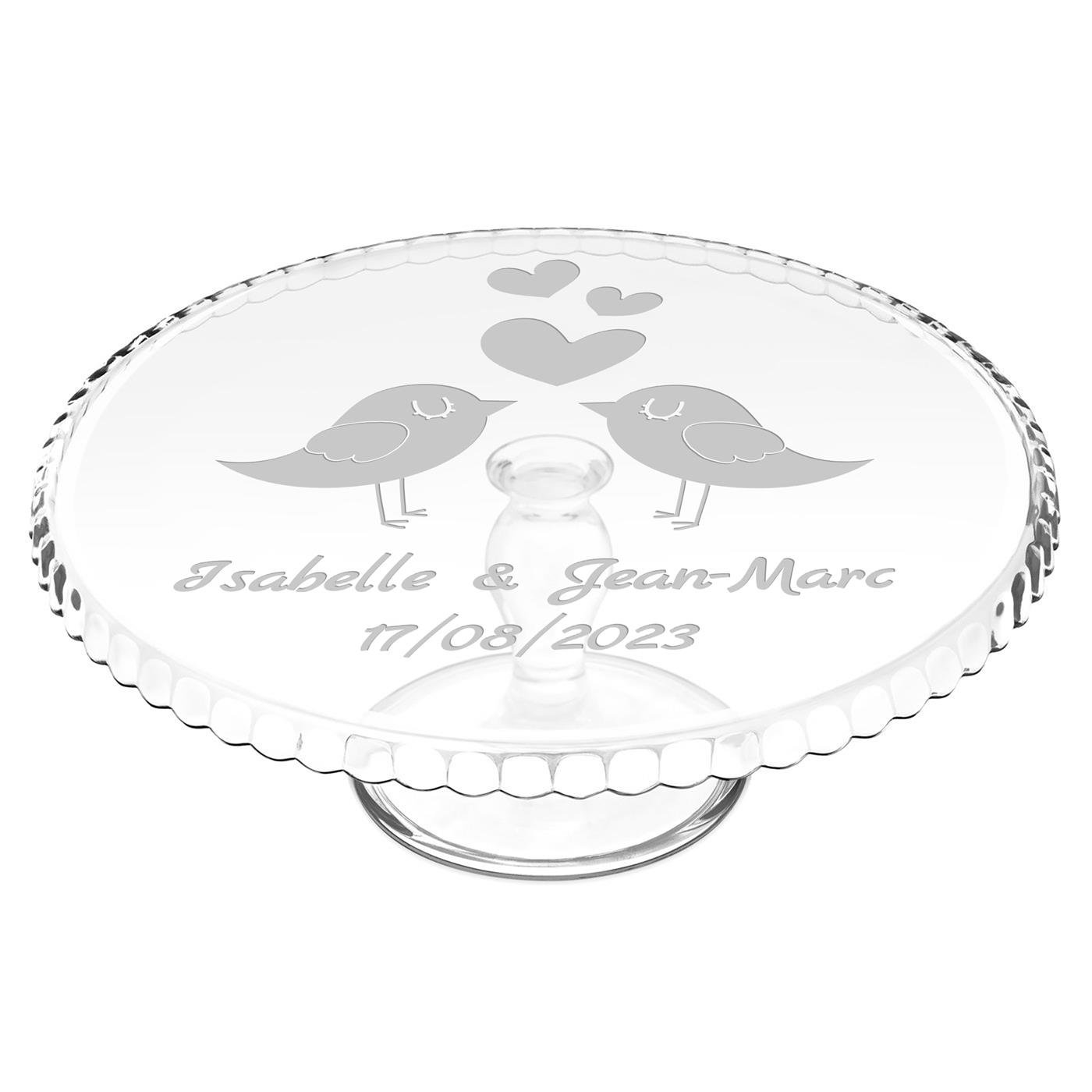 Murrano Customized Glass Cake Stand for a Couple's Wedding Anniversary