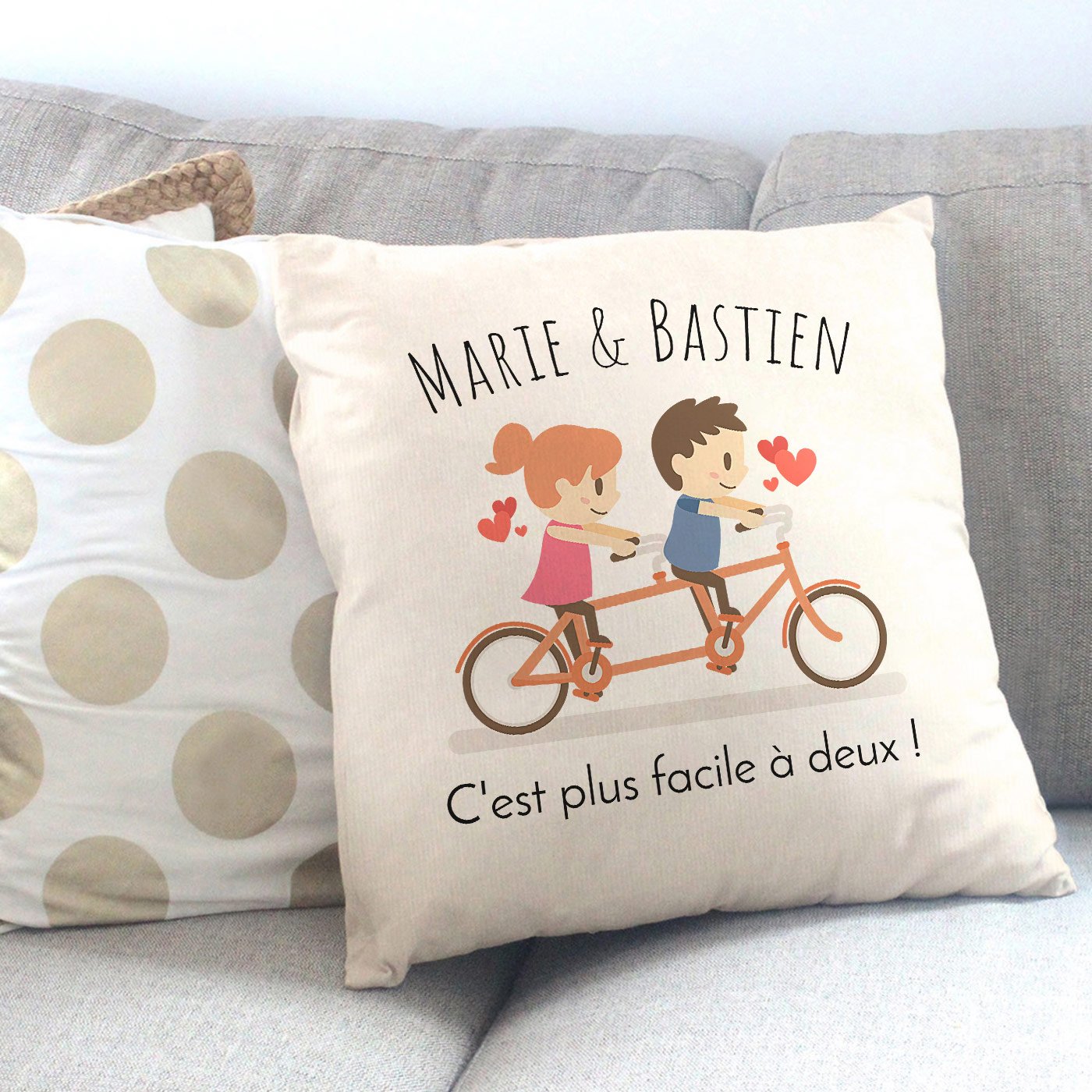 Coussin Personnalisé Murrano pour Elle et Lui pour Anniversaire de Mariage