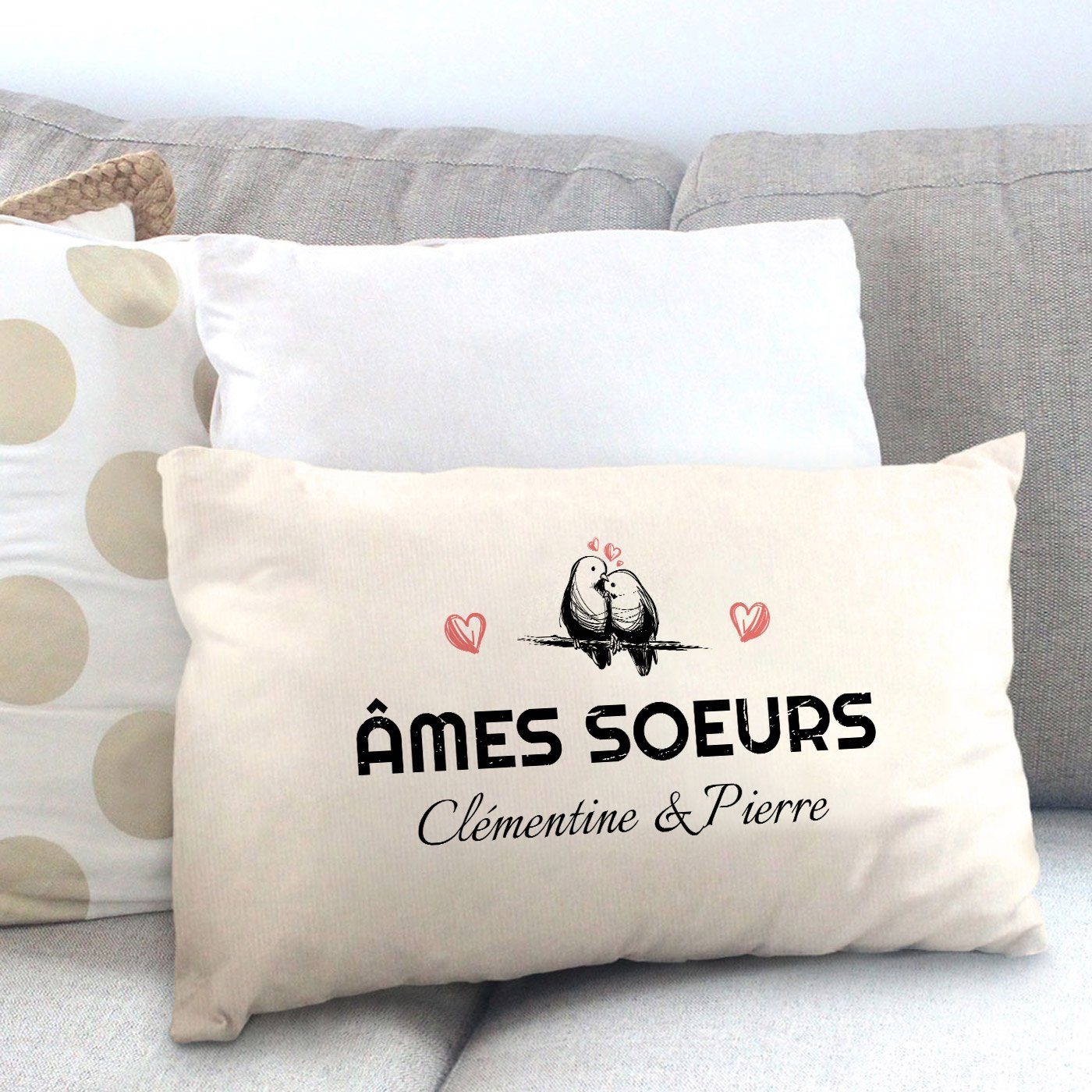 Almohada de algodón personalizada Murrano para una pareja para boda