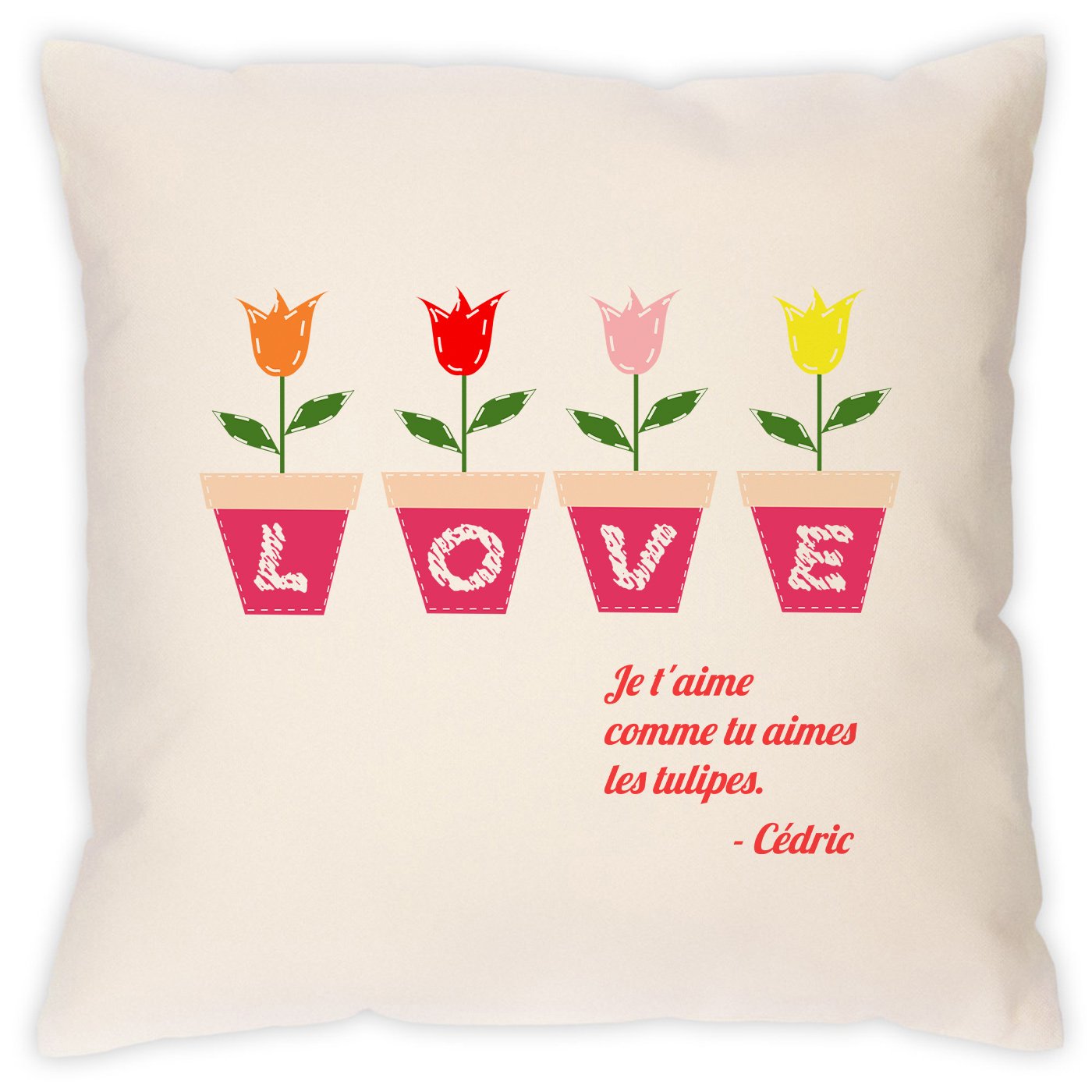 Almohada de algodón Murrano con impresión para el Día de San Valentín