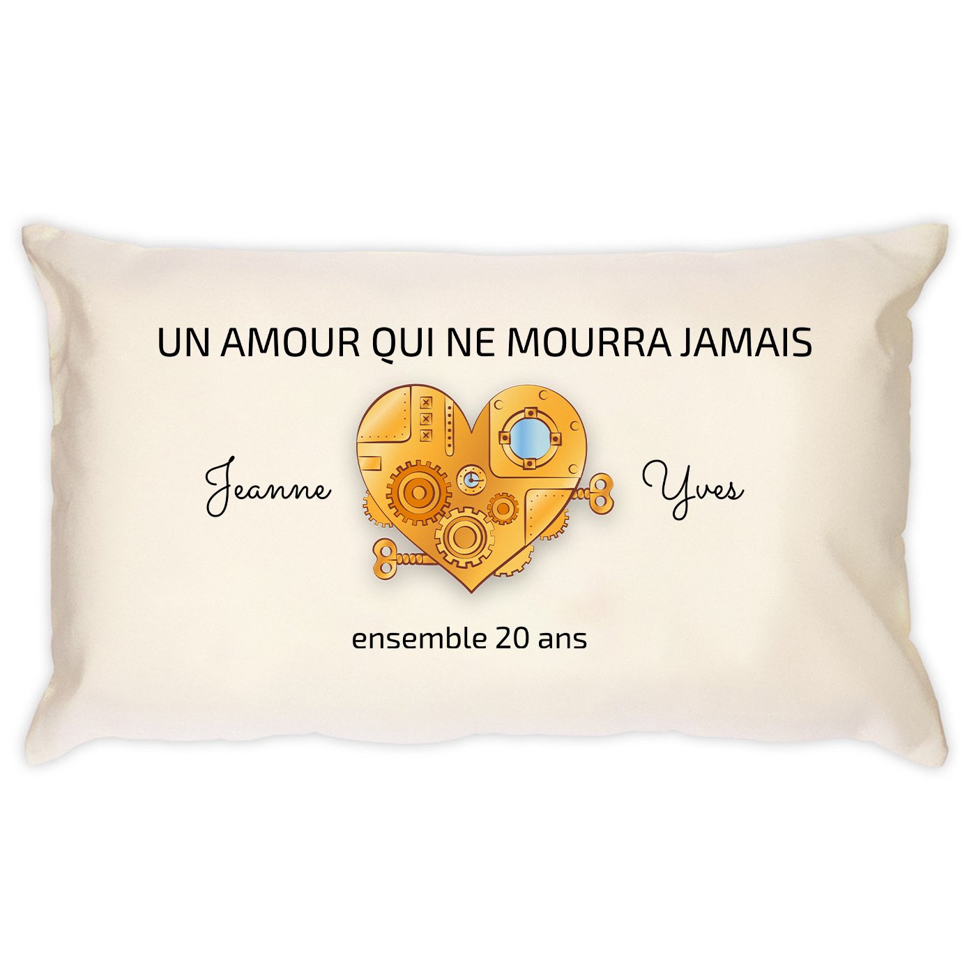 Almohada de algodón Murrano con impresión para pareja - 20º aniversario de boda