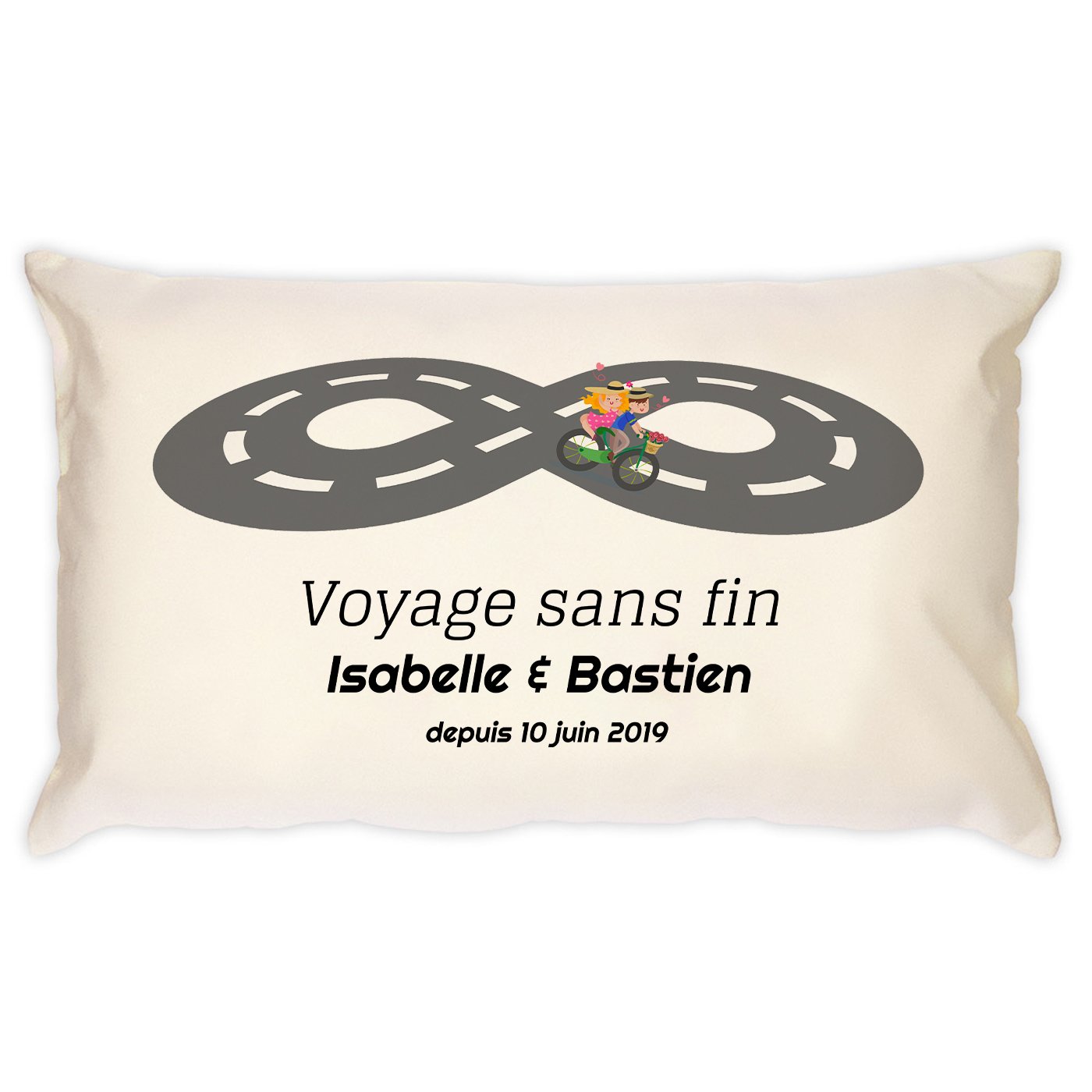 Almohada de algodón personalizada Murrano para una pareja - Aniversario de boda