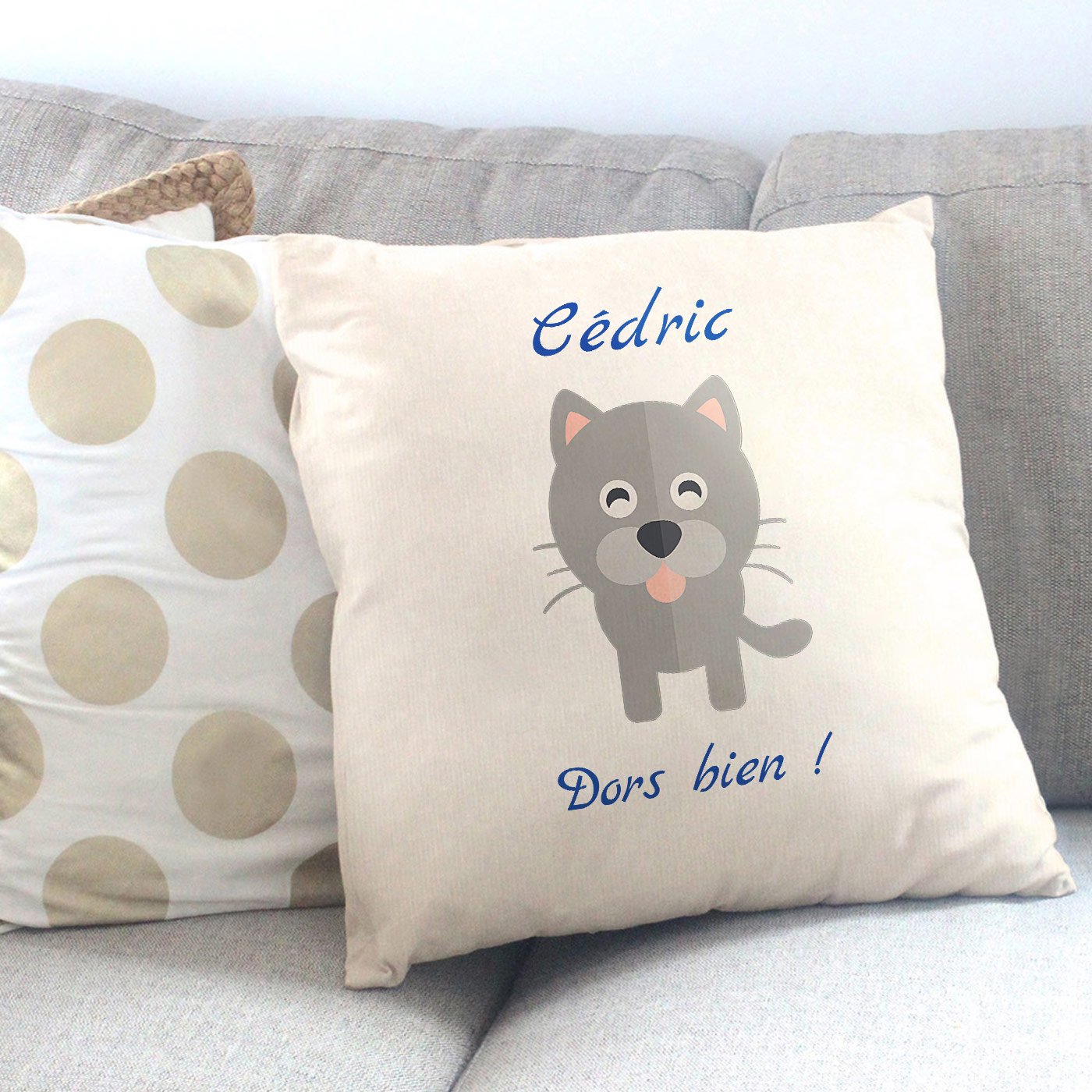 Cubierta de cojín personalizada para el nacimiento de un pequeño niño Murrano