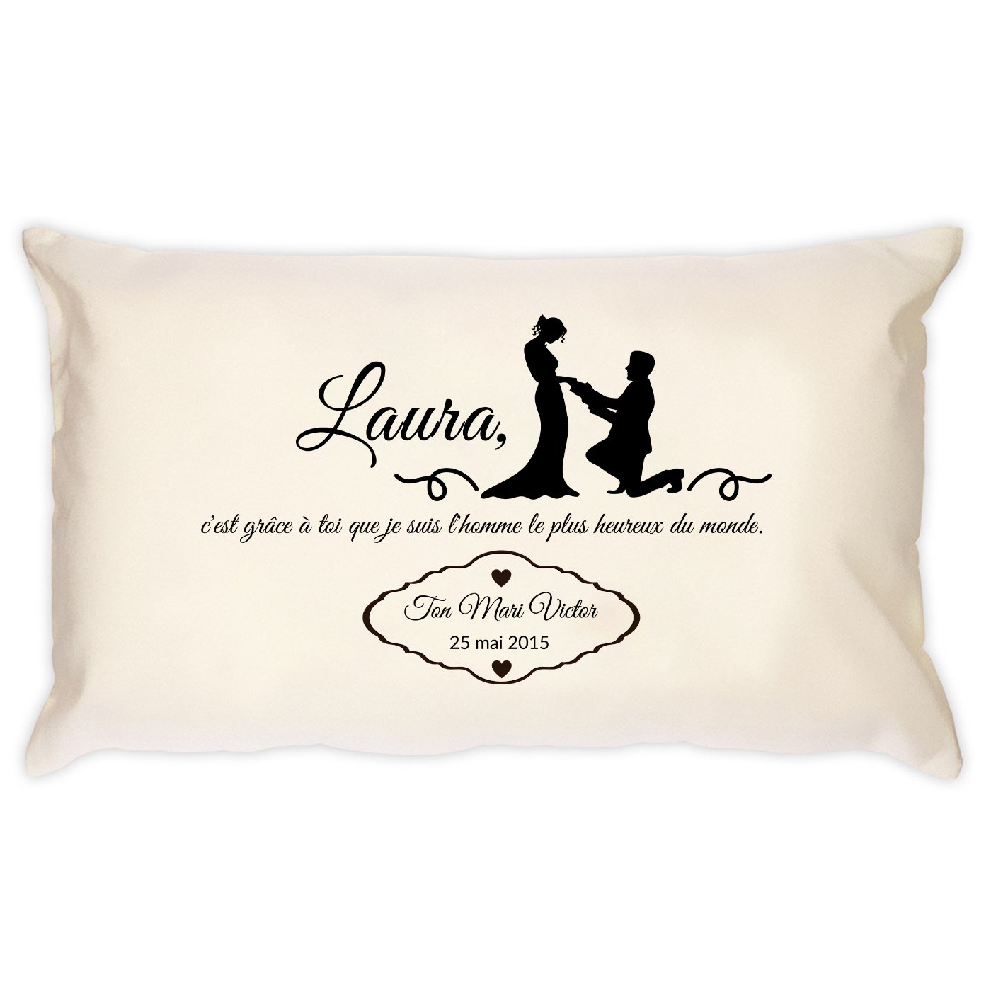 Almohada de algodón Murrano con diseño para una prometida en San Valentín