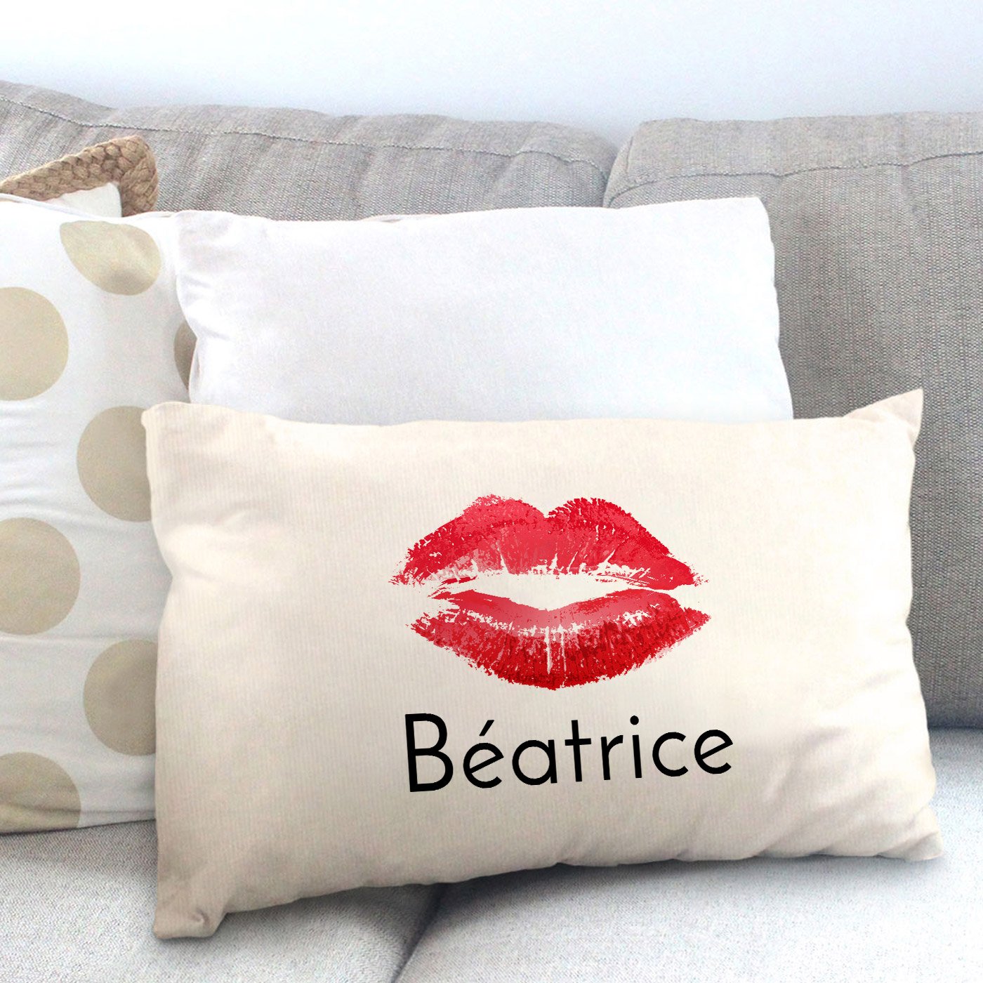 Almohada de algodón Murrano con impresión para el Día de San Valentín para una novia
