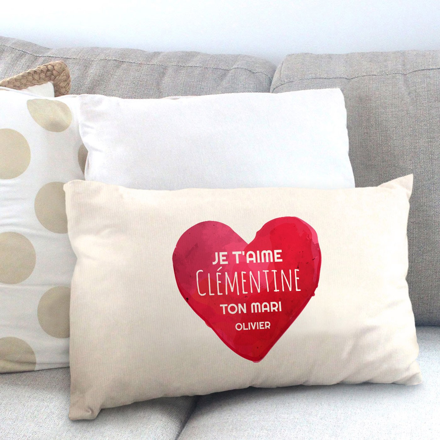 Almohada de algodón Murrano con impresión para el Día de San Valentín para mujeres