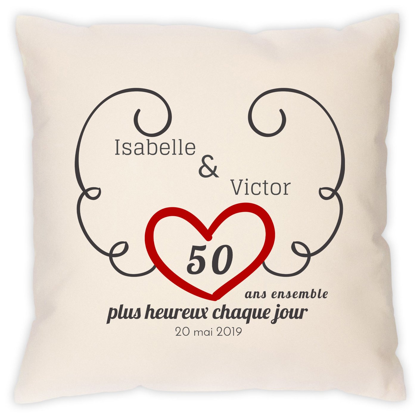 Cobertor de cojín personalizado Murrano para el 50º aniversario