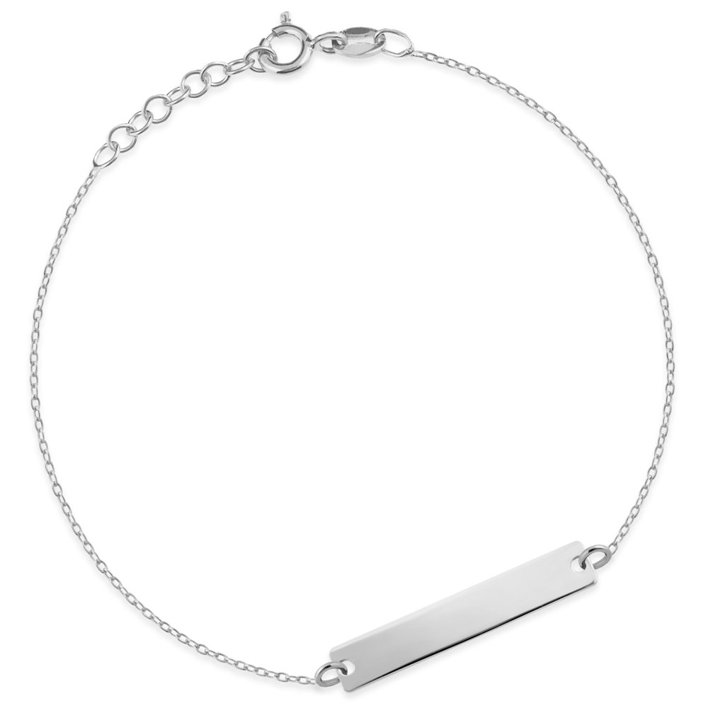 Pulseras de plata esterlina con grabado para niño