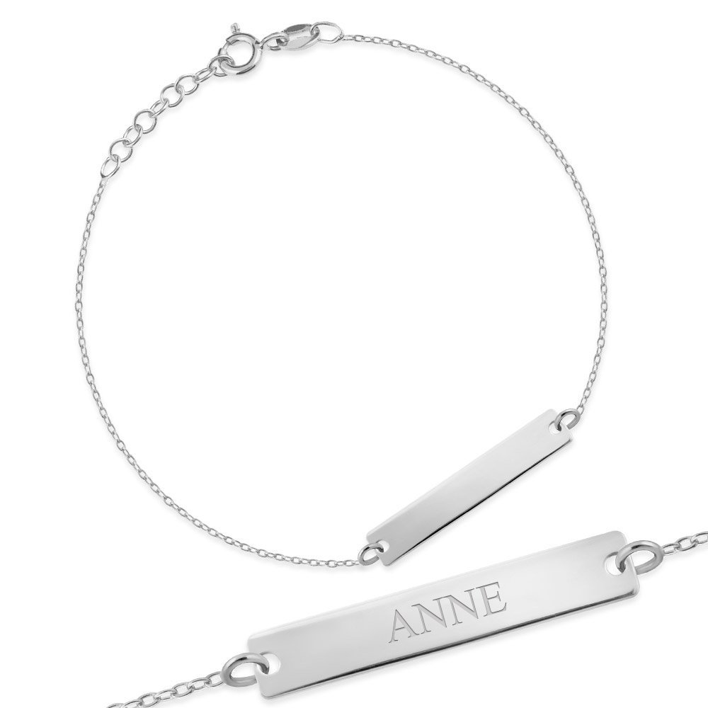 Pulseras de plata esterlina con grabado para niño