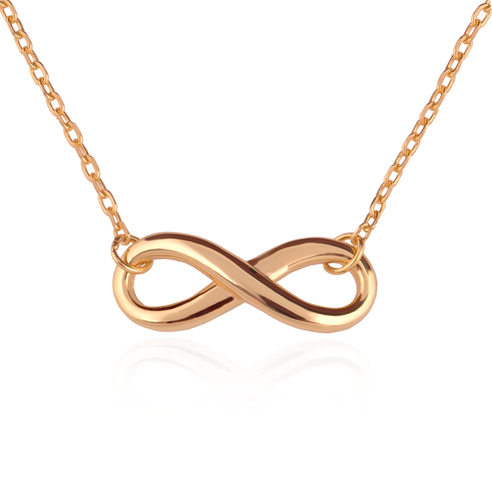 Collar de plata de ley con motivo infinito y oro de Murrano