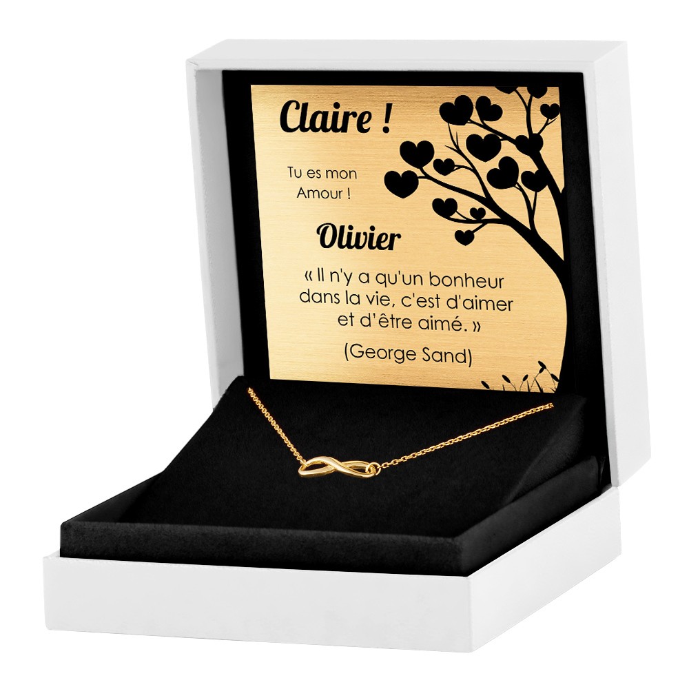 Collar de plata de ley con motivo infinito y oro de Murrano