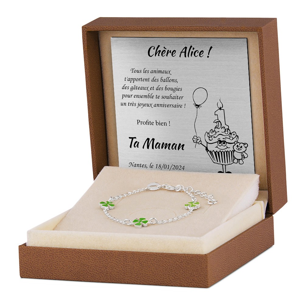 Pulseras de plata de Murrano con grabado para ahijada