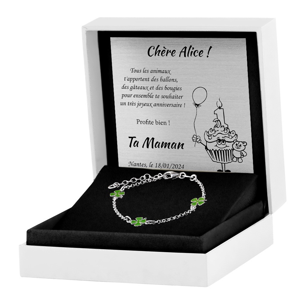Pulseras de plata de Murrano con grabado para ahijada