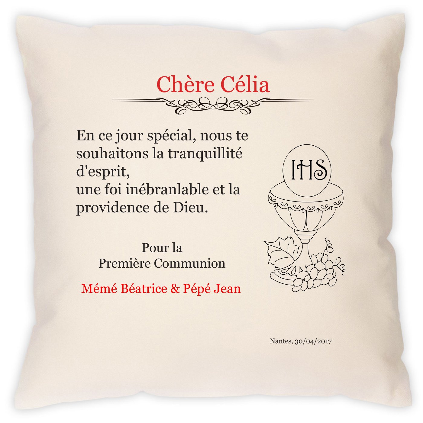Almohada Personalizada para Primera Comunión de Niñas - Murrano