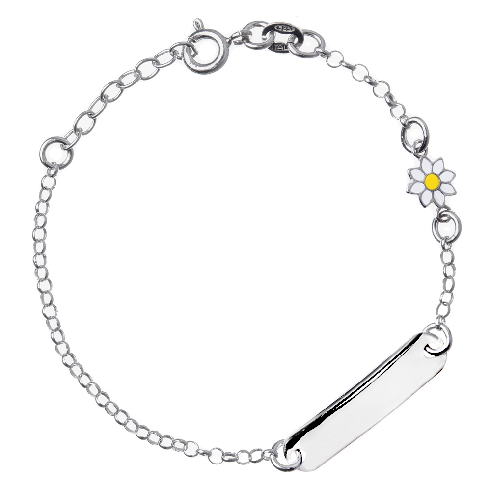 Brazalete de plata de Murrano con grabado para una niña