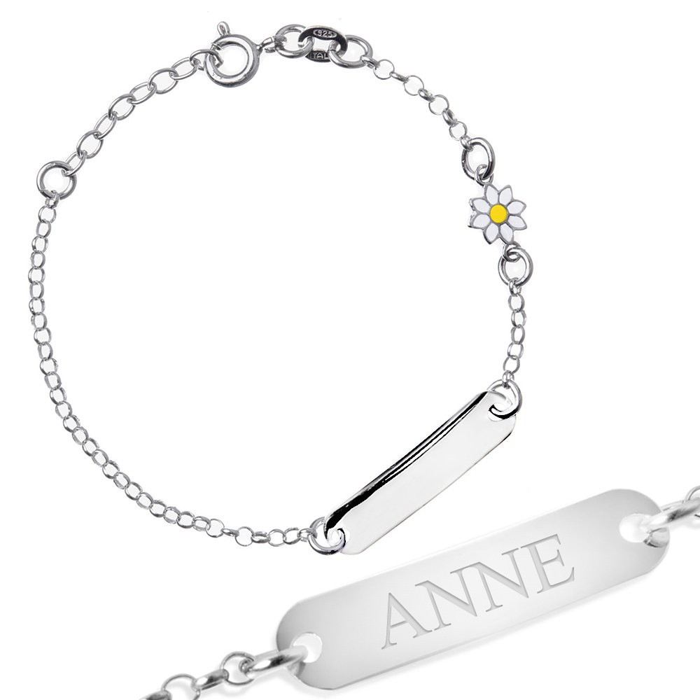 Brazalete de plata de Murrano con grabado para una niña
