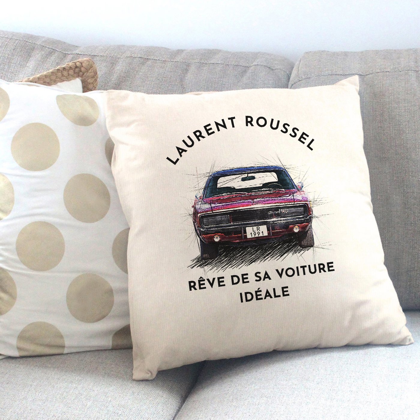 Cushión Murrano para entusiasta de coches con impresión
