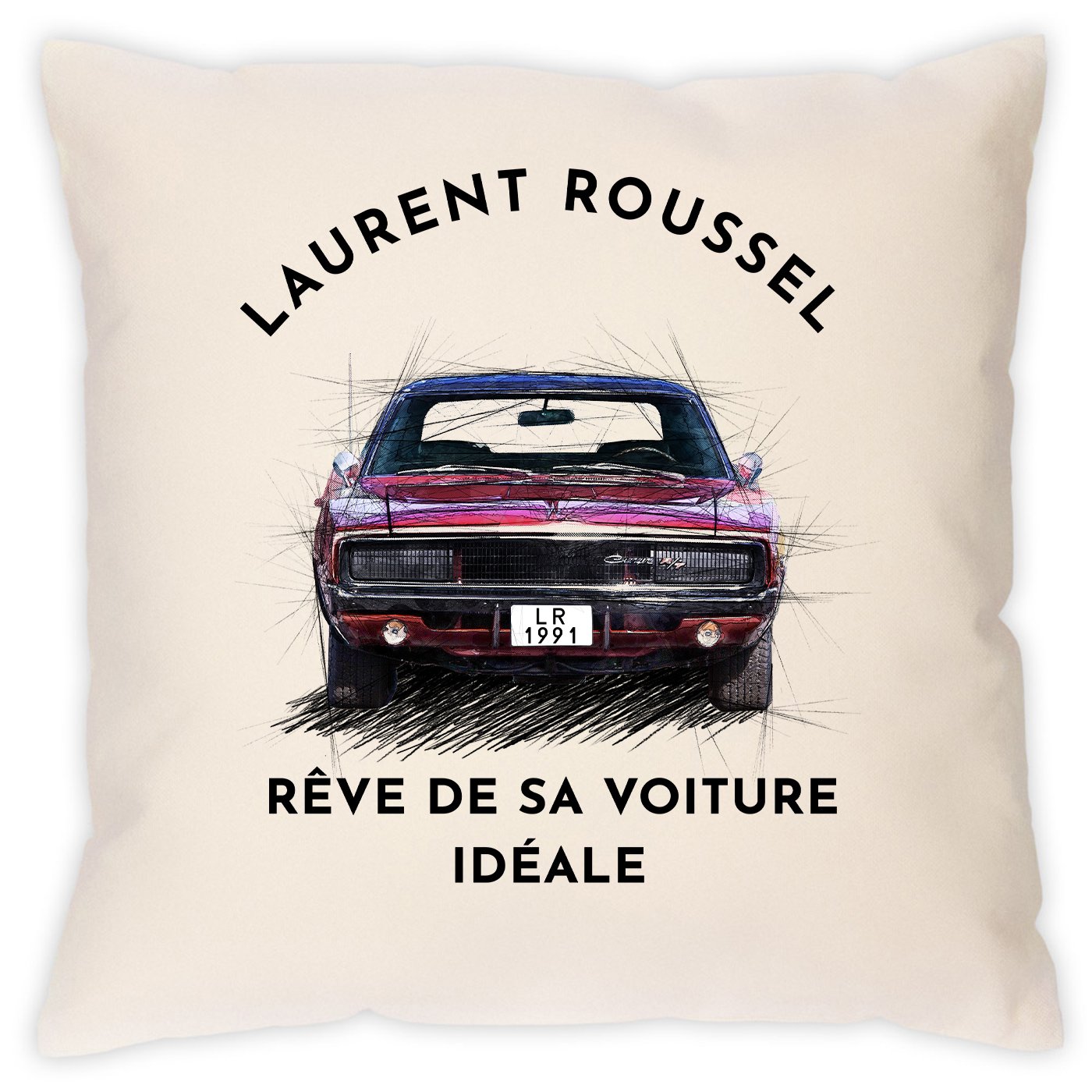 Cushión Murrano para entusiasta de coches con impresión