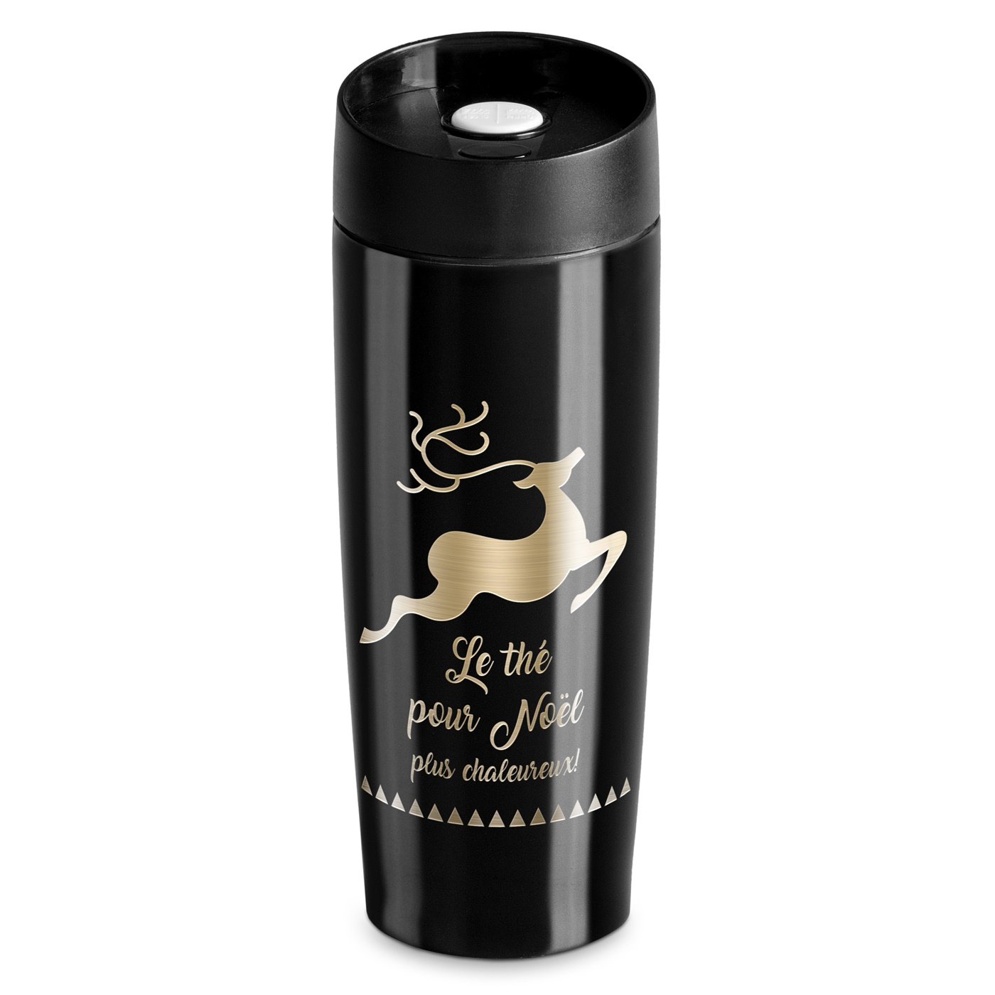Taza Térmica Murrano - Negra con Grabado Personalizado y Tapón Quick-Press