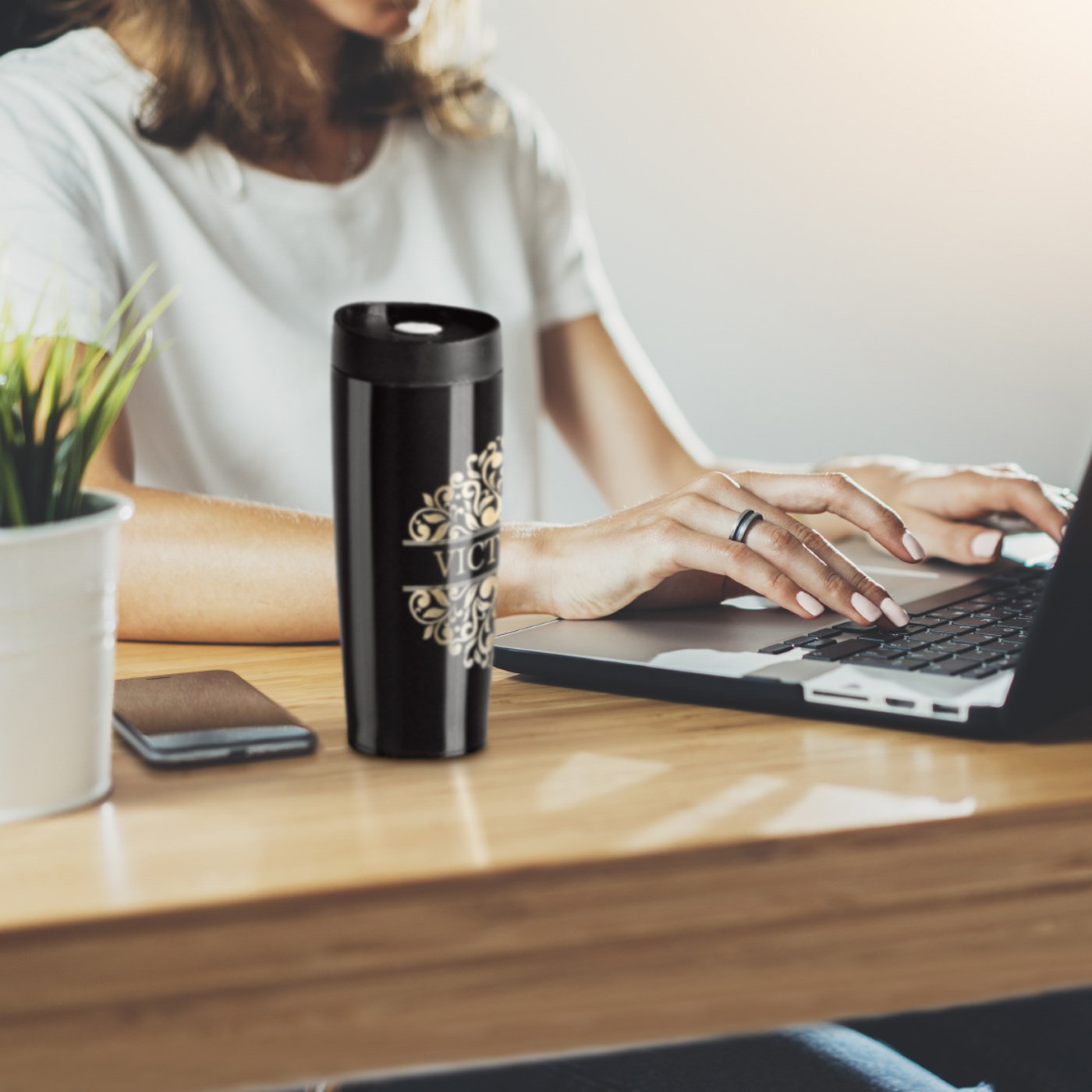 Taza térmica personalizada Murrano con tapa Quick-Press para el Día del Padre