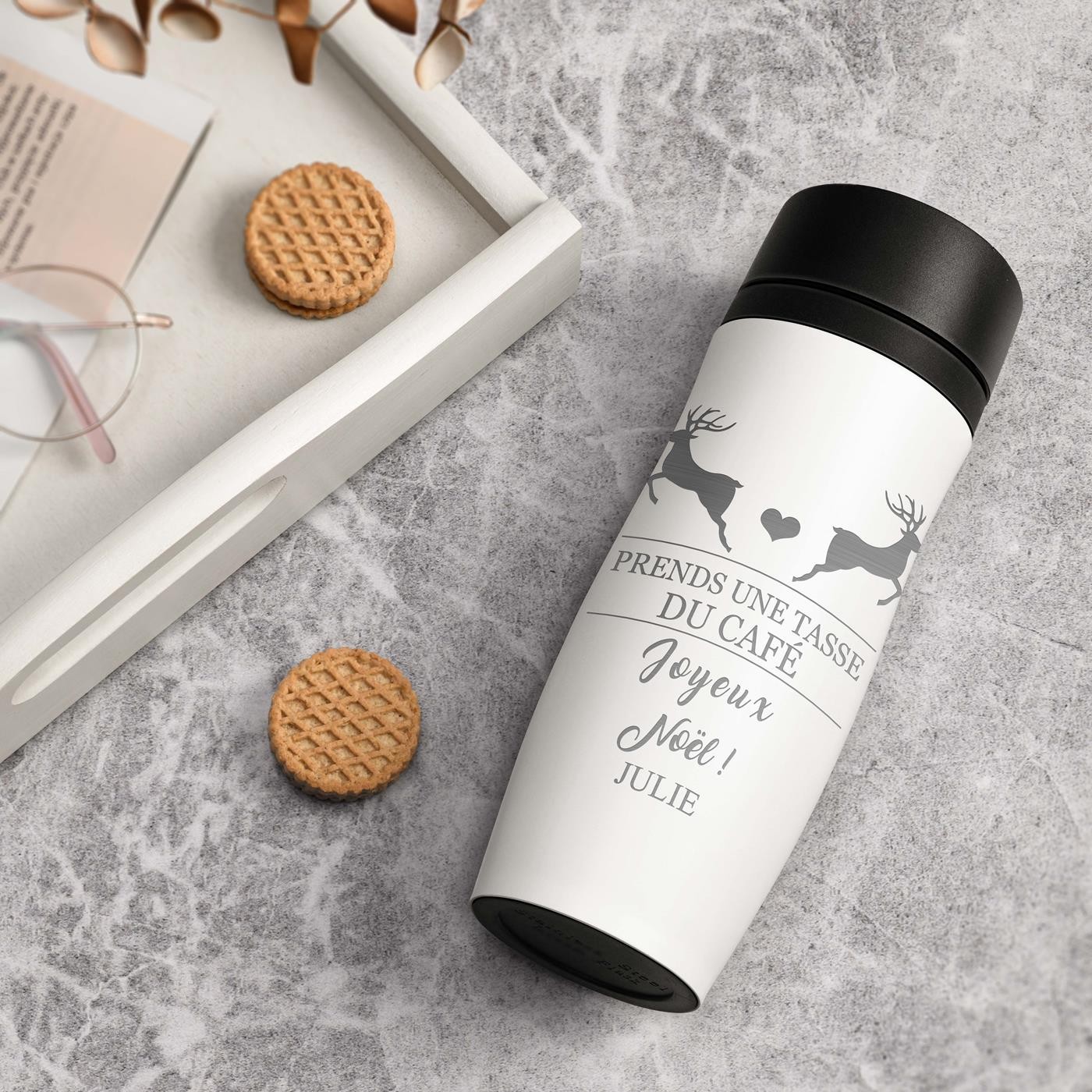 Taza Aislante Personalizada Murrano con Tapón Quick-Press para Ella