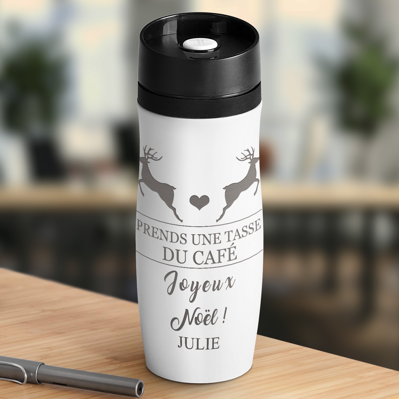 Taza Aislante Personalizada Murrano con Tapón Quick-Press para Ella