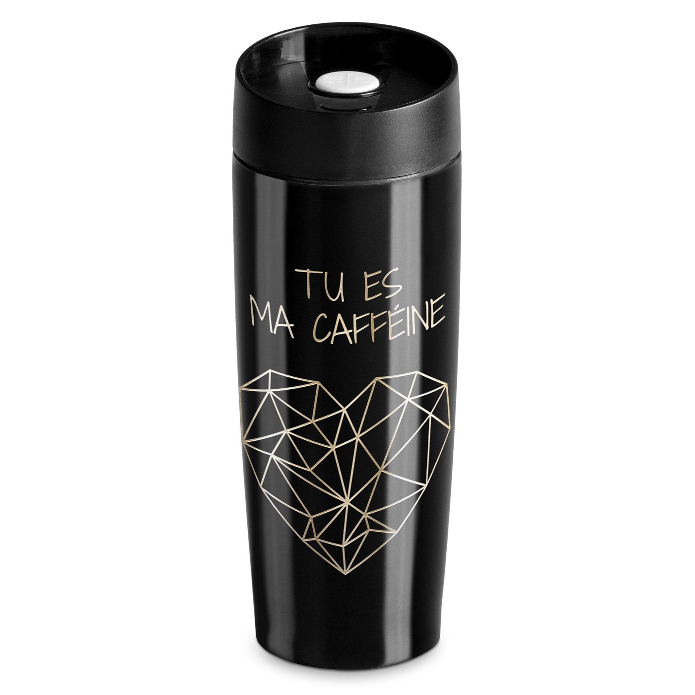 Taza térmica personalizada negra para marido por el Día de San Valentín - Murrano
