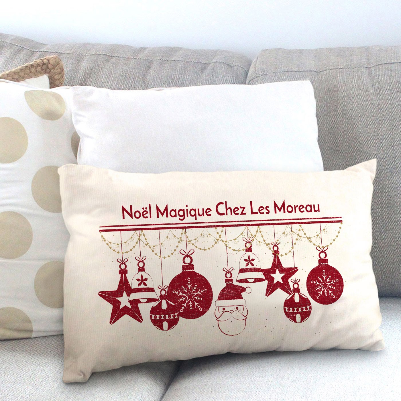 Almohada de algodón personalizada Murrano para padres - Edición navideña