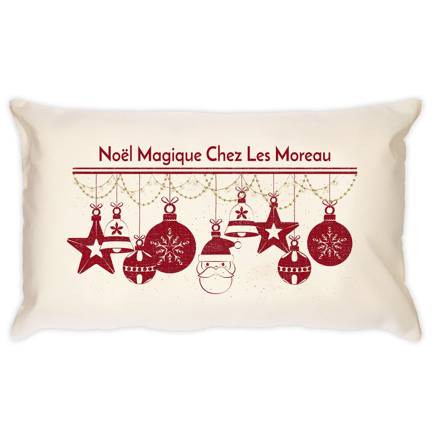 Almohada de algodón personalizada Murrano para padres - Edición navideña