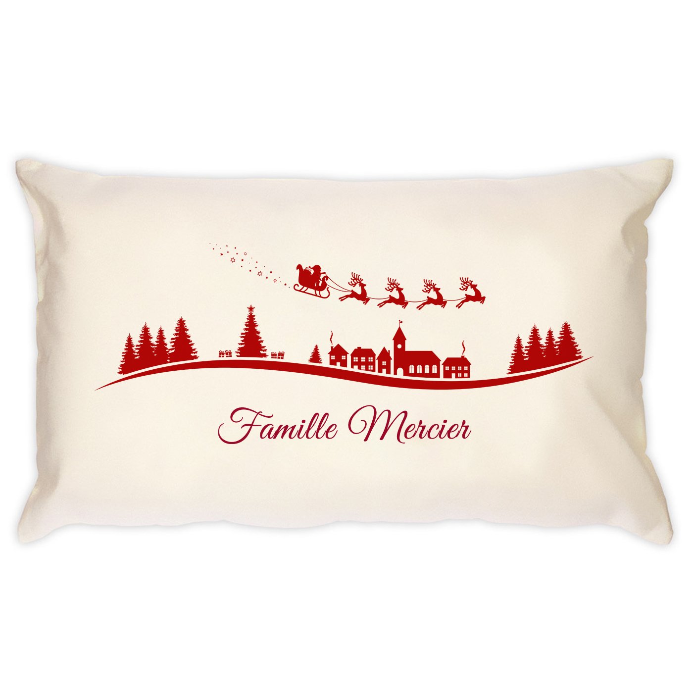 Almohada de algodón Murrano con impresión para amigos en Navidad