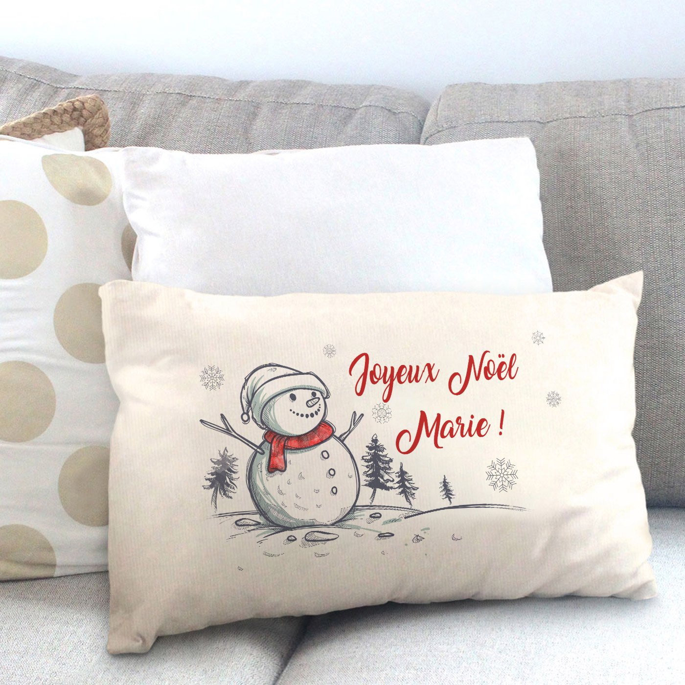 Almohada de algodón personalizada de Murrano para mujeres, para Navidad
