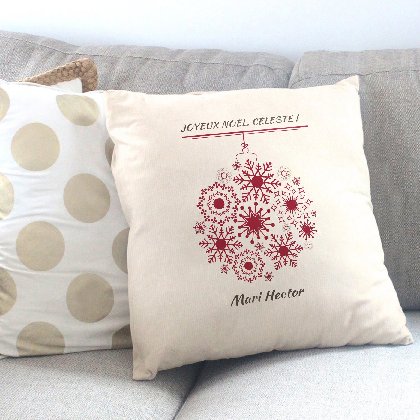 Cushión de algodón Murrano para mujer con impresión navideña