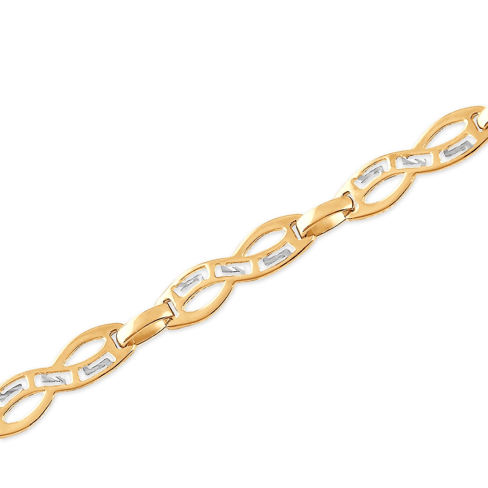 Pulseras de oro de 14 quilates Murrano con grabado para mujer