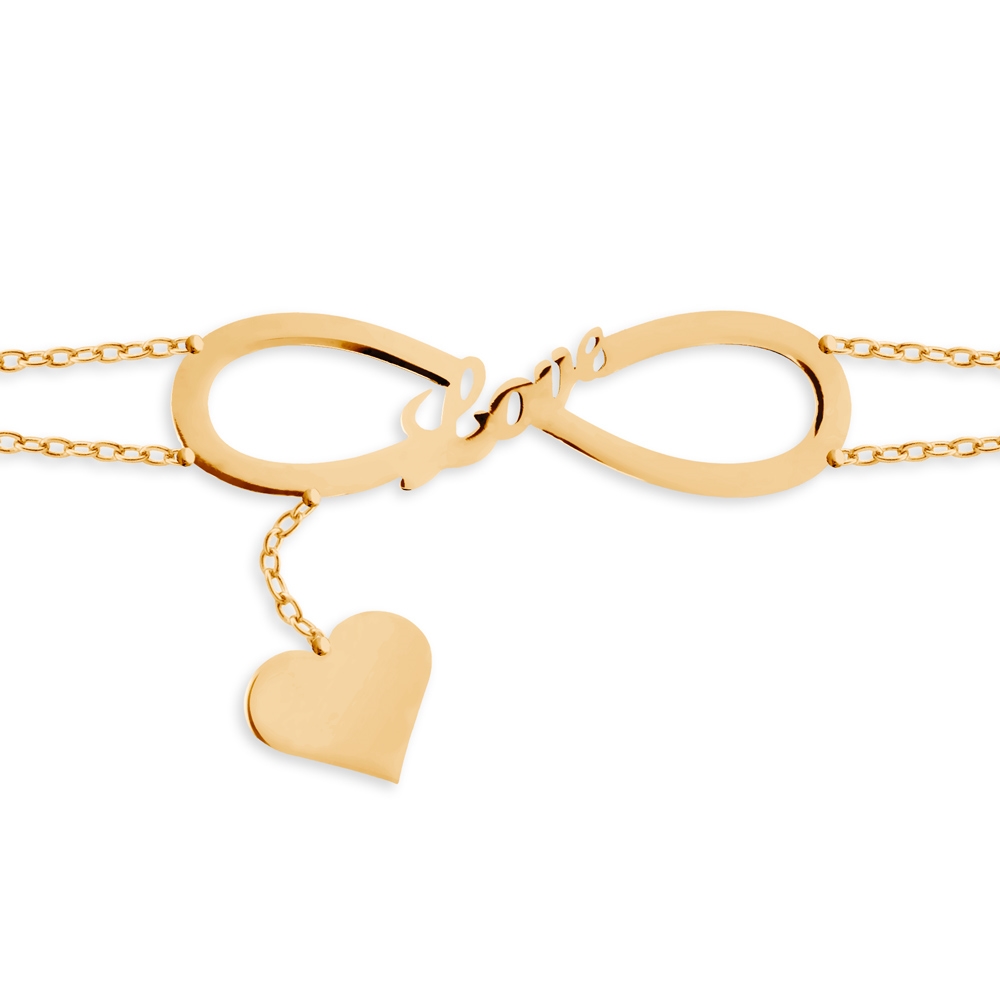 Brazalete de oro infinito de 8 quilates con grabado para esposa Murrano