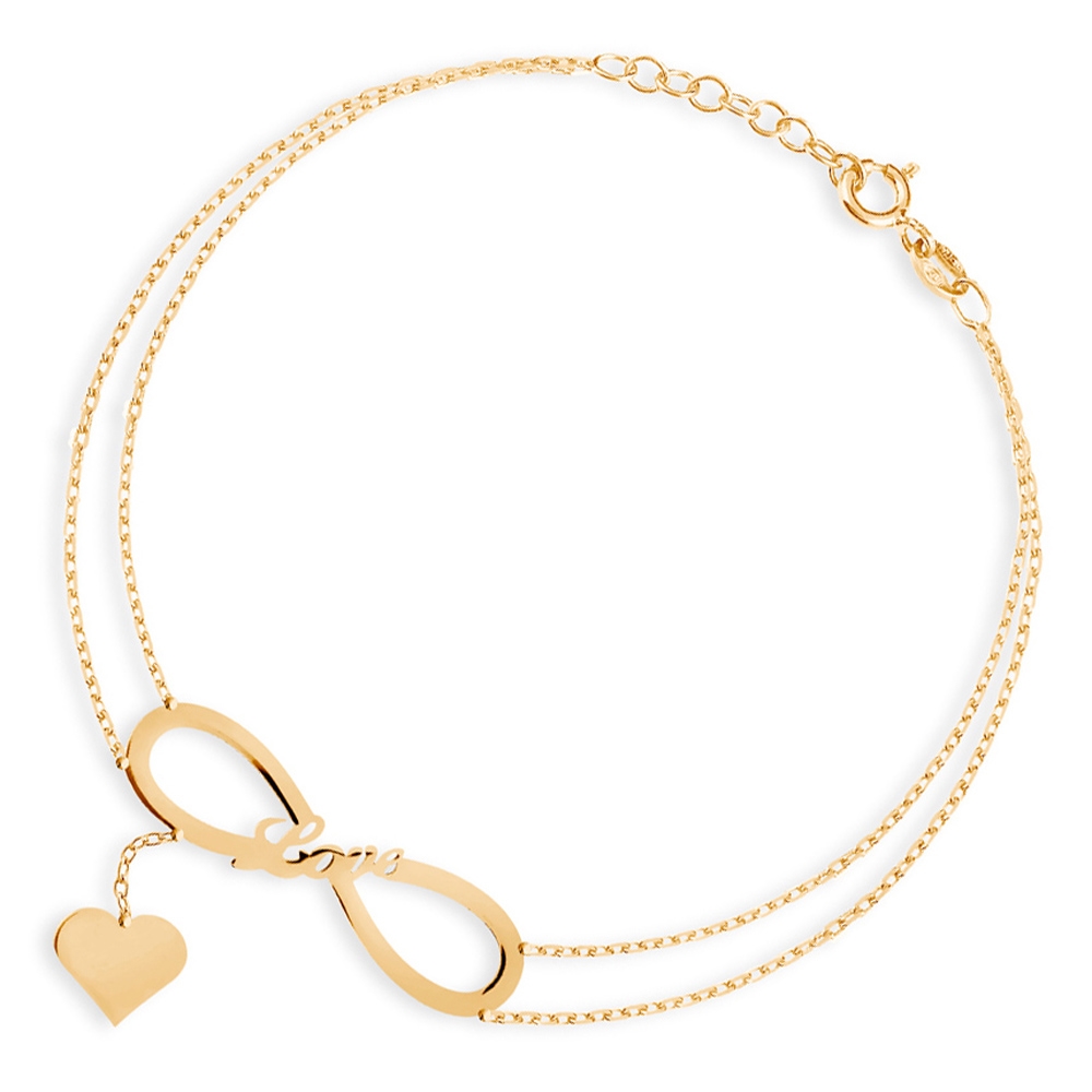 Brazalete de oro infinito de 8 quilates con grabado para esposa Murrano