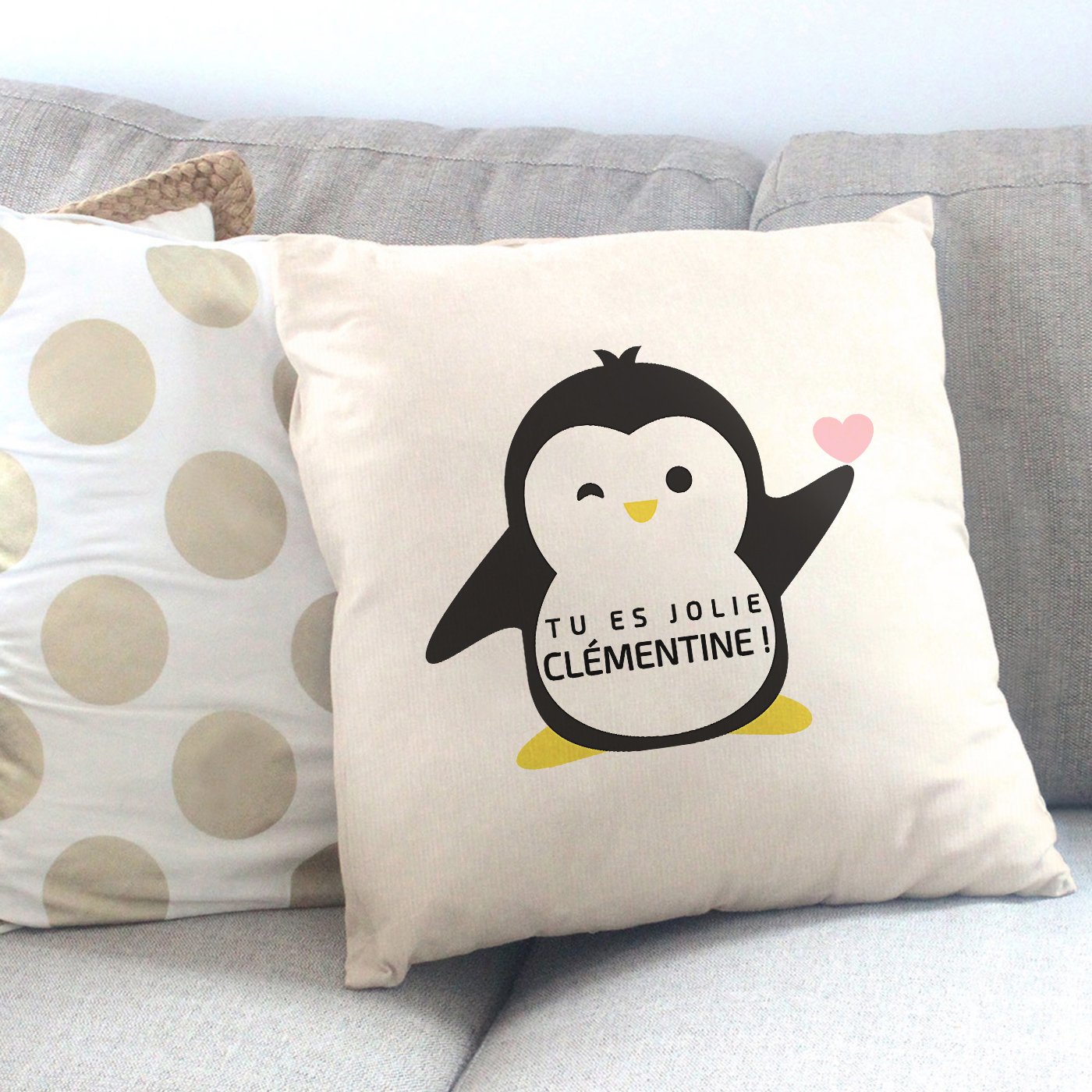 Coussin personnalisé Murrano pour l'anniversaire de ma filleule