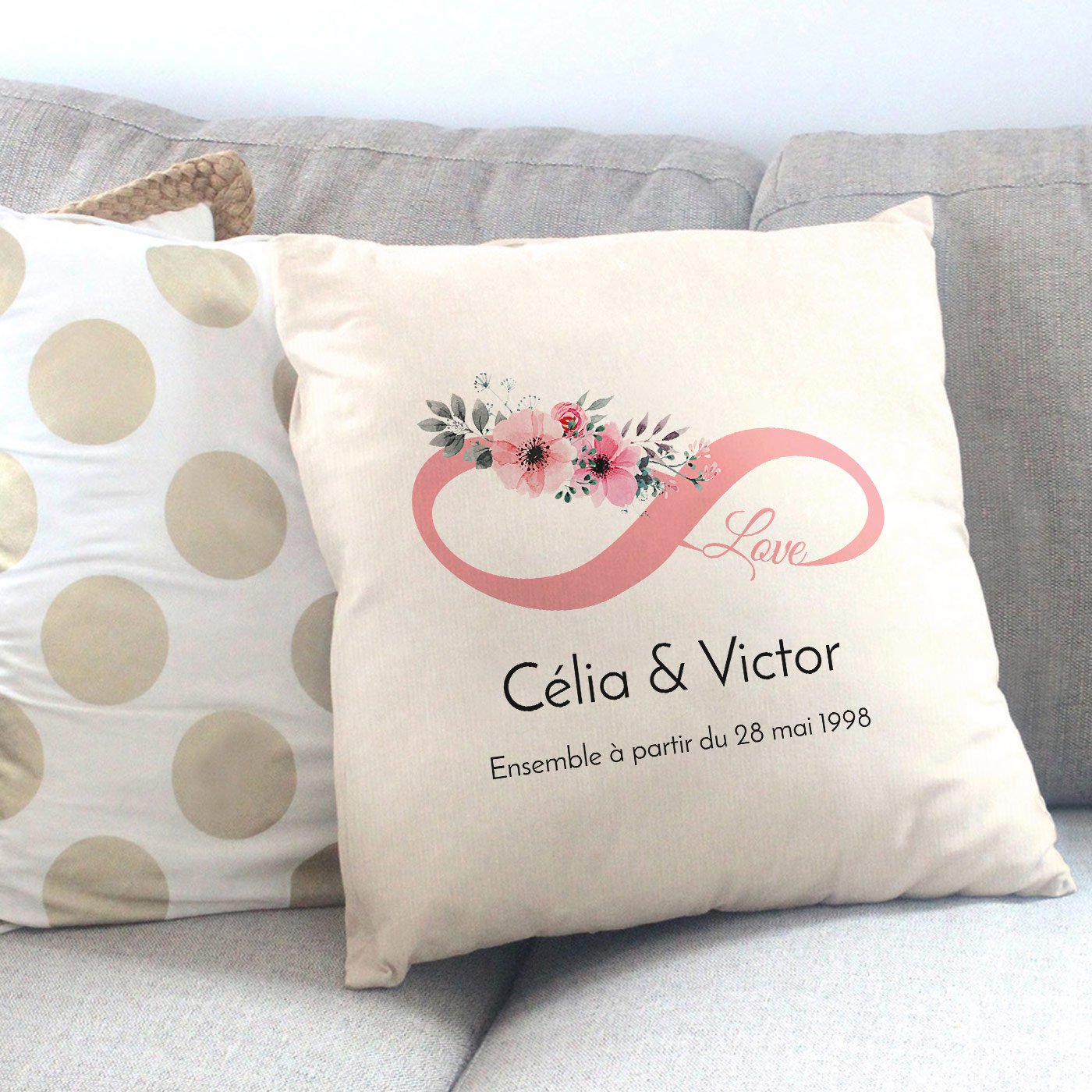 Almohada personalizada para el aniversario de boda Murrano