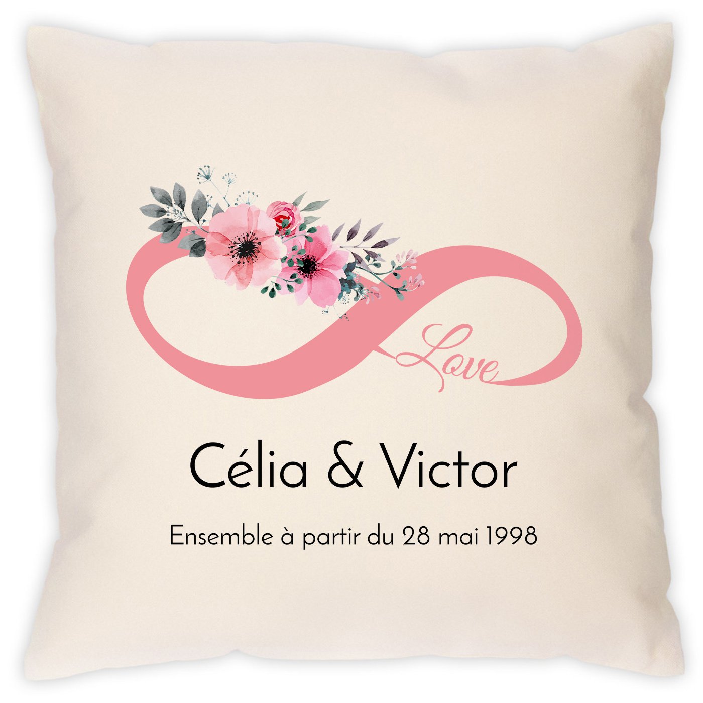 Almohada personalizada para el aniversario de boda Murrano