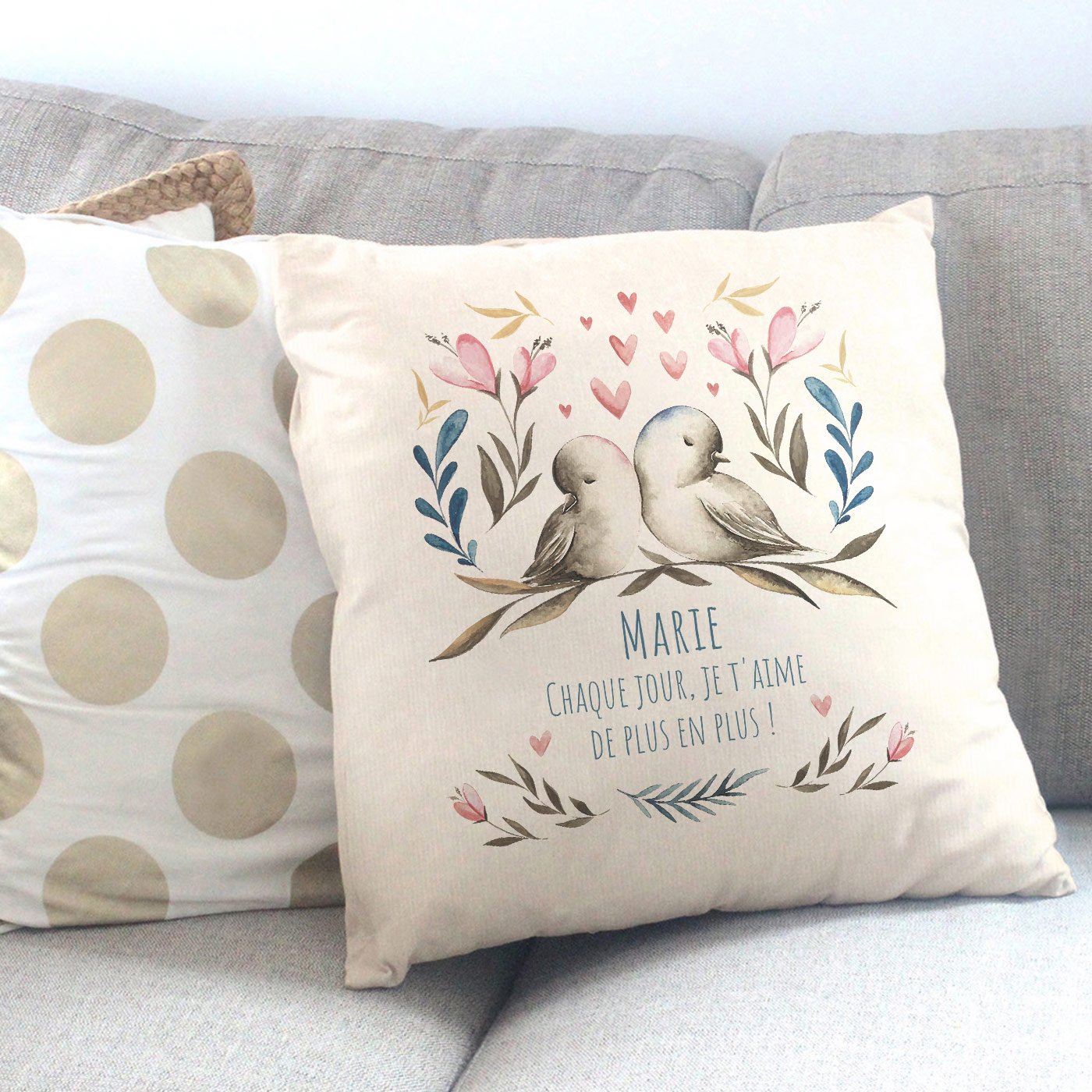 Almohada de algodón Murrano con impresión para el Día de San Valentín