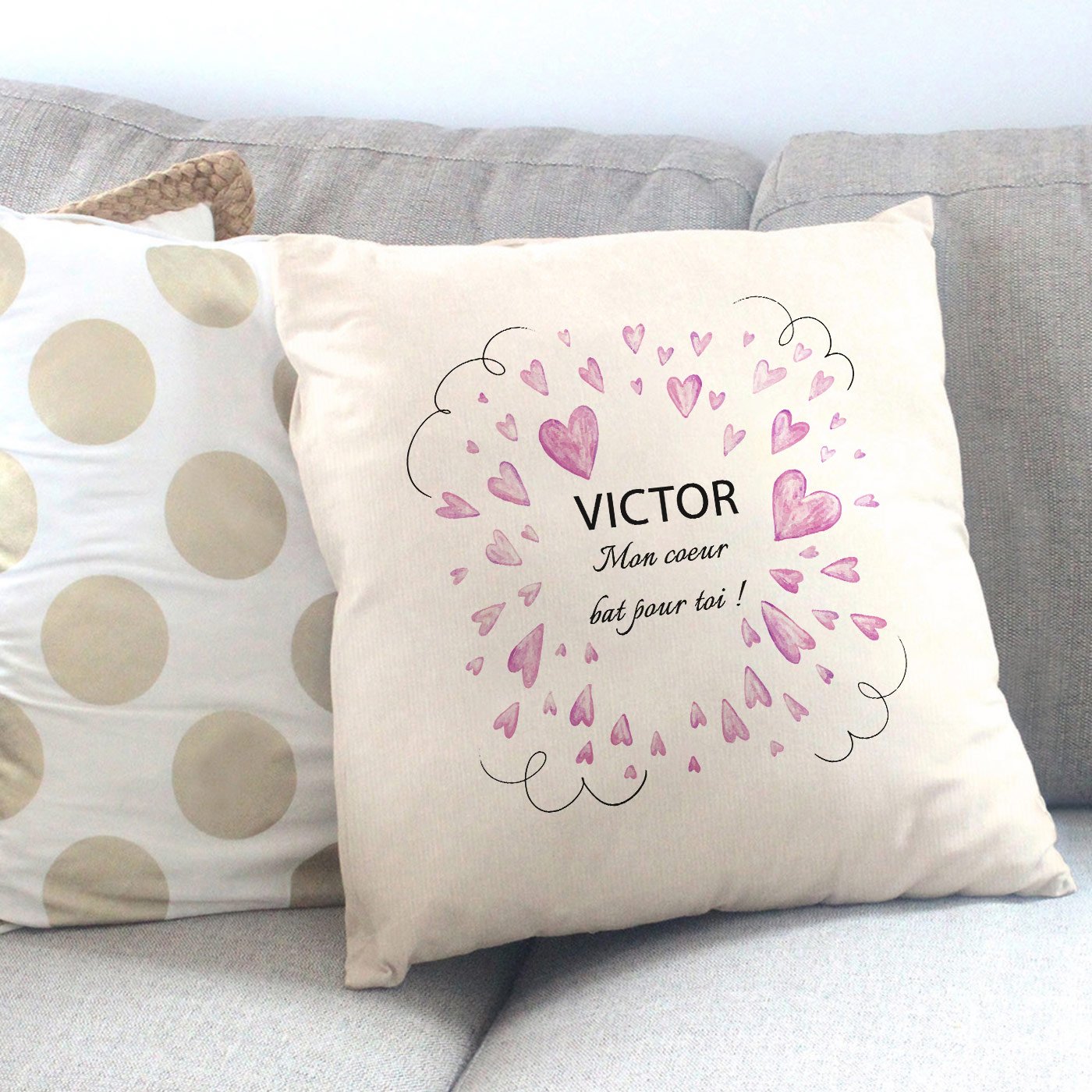 Almohada de algodón Murrano con impresión para marido en San Valentín
