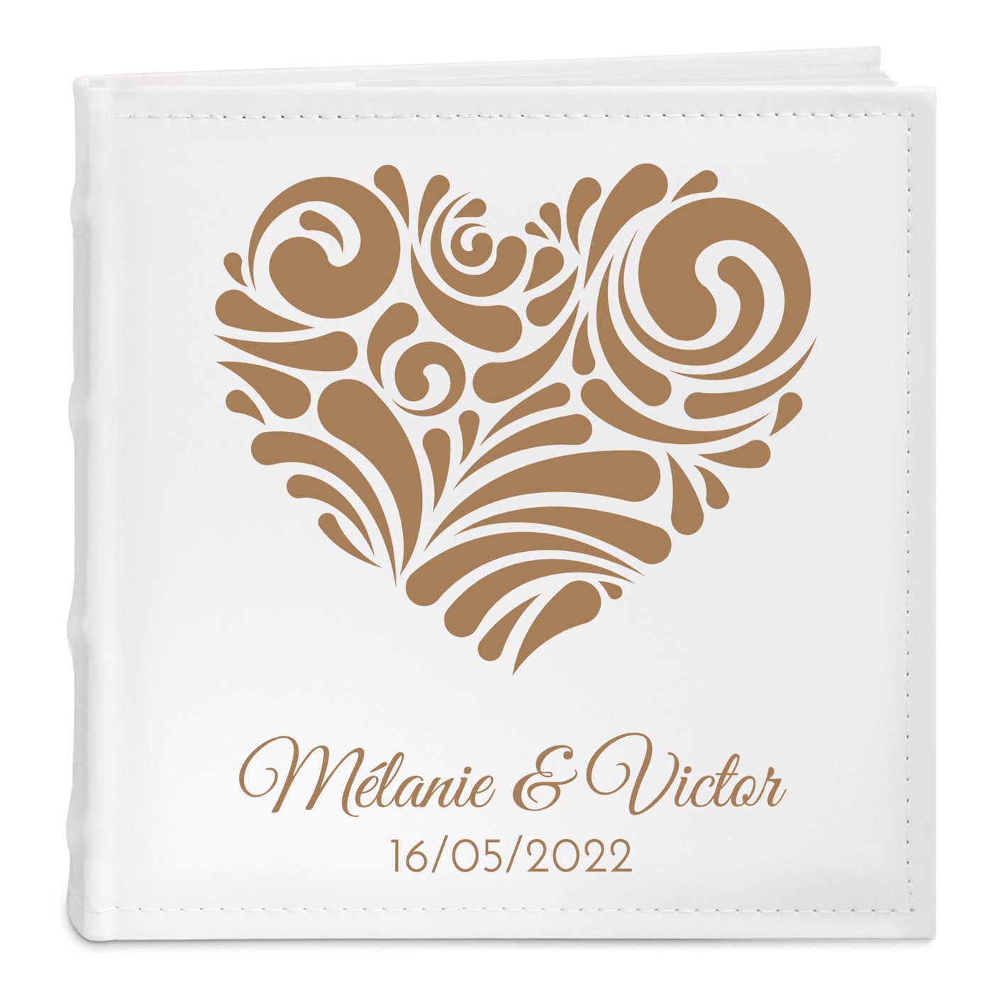 Murrano Wedding Photo Album with Heart Impression