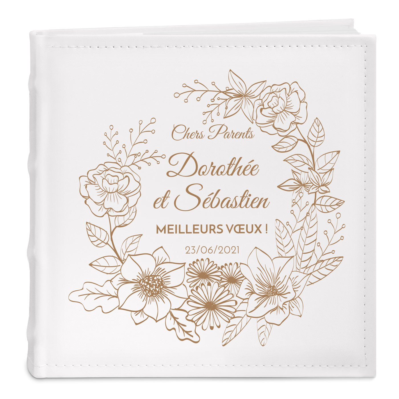 Murrano Photo Album with Floral Print for Parents' Wedding Anniversary
