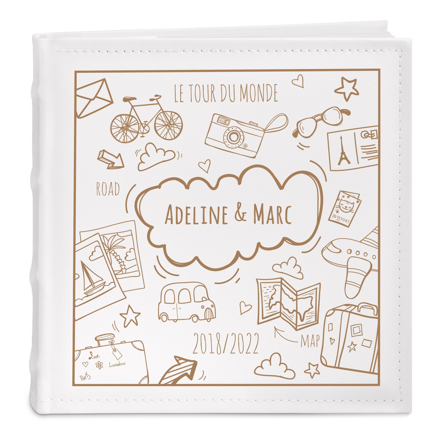 Murrano Travel Photo Album - Slip-in Style, Personalizable for Couples